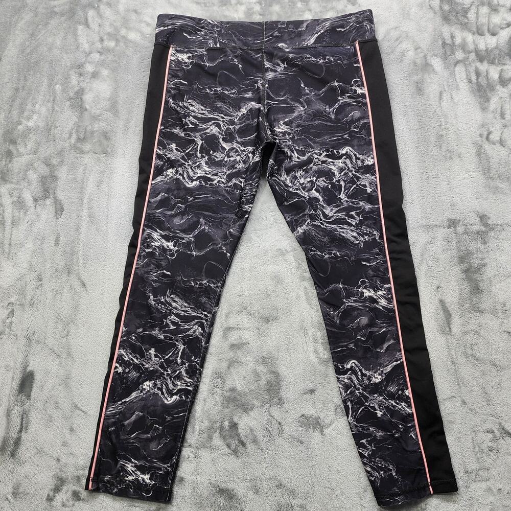 Xersion Pants Womens 3XL Black Marble High Rise Ankle Legging Quick-Dri Yoga Gym